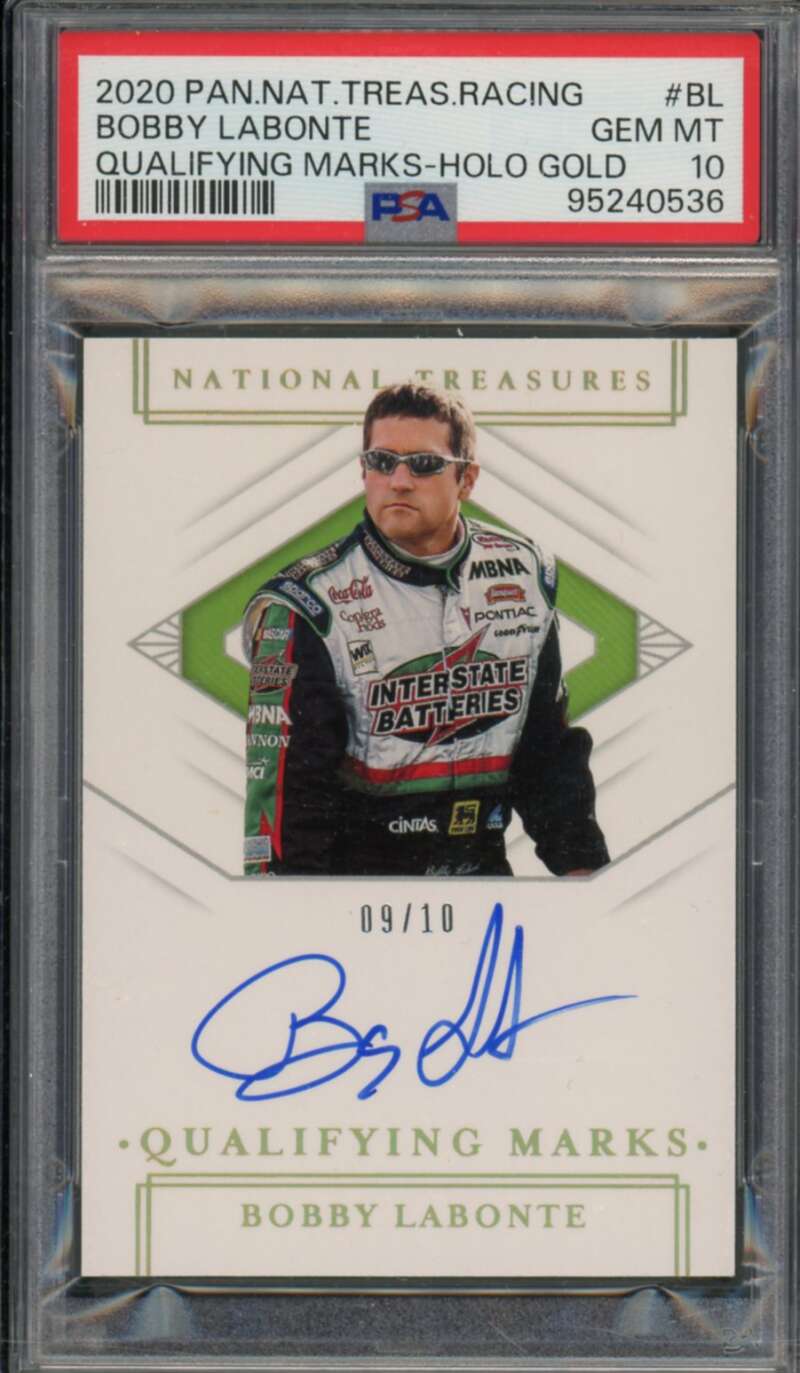 Bobby Labonte 2020 National Treasures Racing Holo Gold Auto (9/10) #Bl PSA 10 Image 1