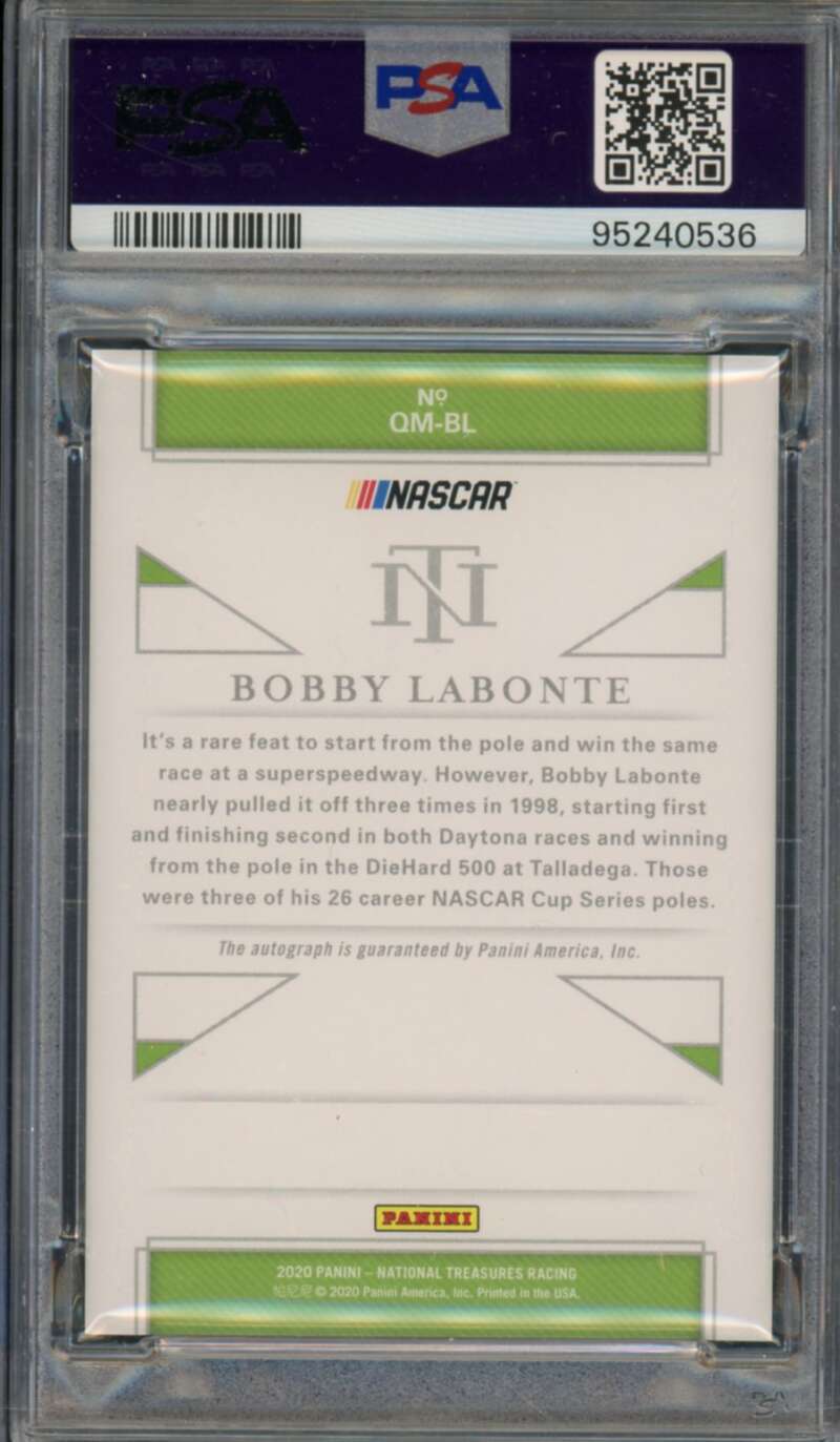 Bobby Labonte 2020 National Treasures Racing Holo Gold Auto (9/10) #Bl PSA 10 Image 2