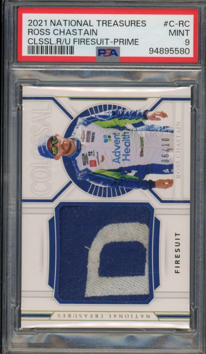 Ross Chastain Card 2021 National Treasures Fireshit Prime (6/10) #C-RC PSA 9 Image 1