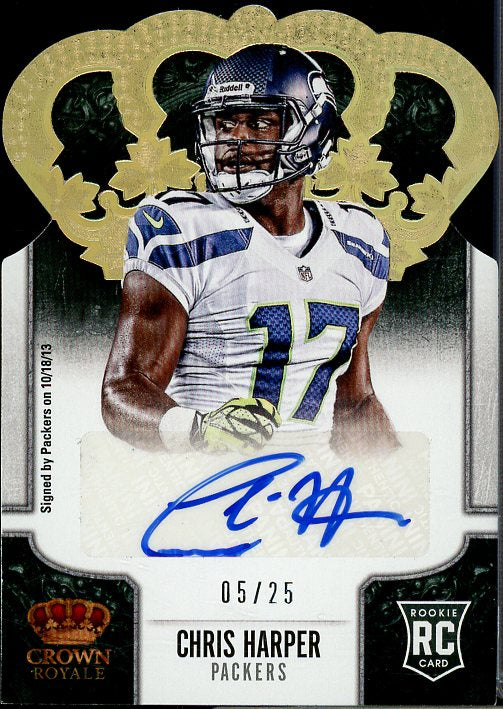 Chris Harper Rookie Card 2013 Crown Royale Rookie Signatures Gold Holofoil #118  Image 1