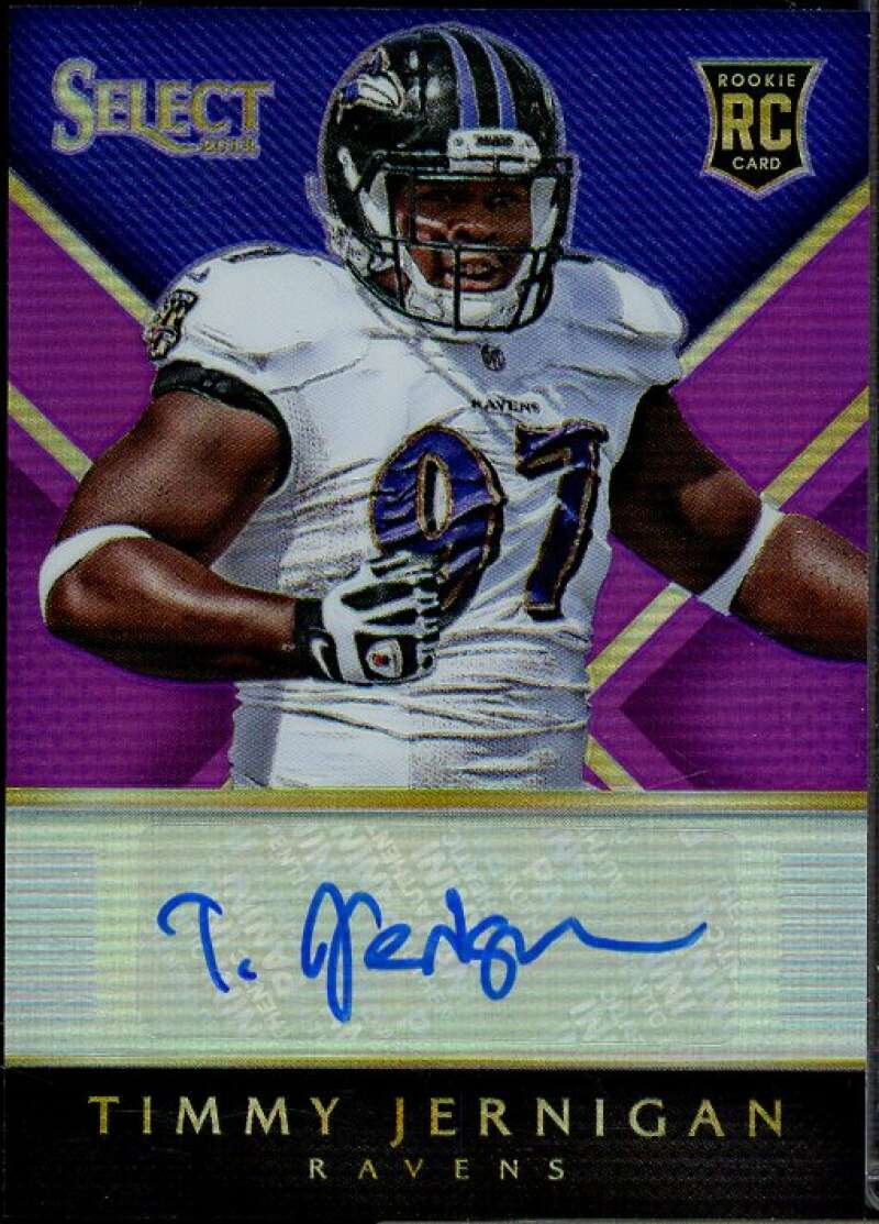 Timmy Jernigan Rookie Card 2014 Select Rookie Autographs Prizm Purple #RATJ  Image 1