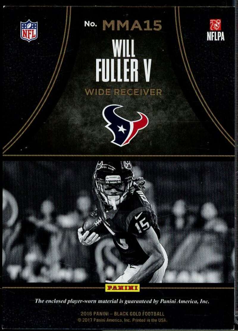 Will Fuller V Card 2016 Panini Black Gold Massive Materials #15  Image 2