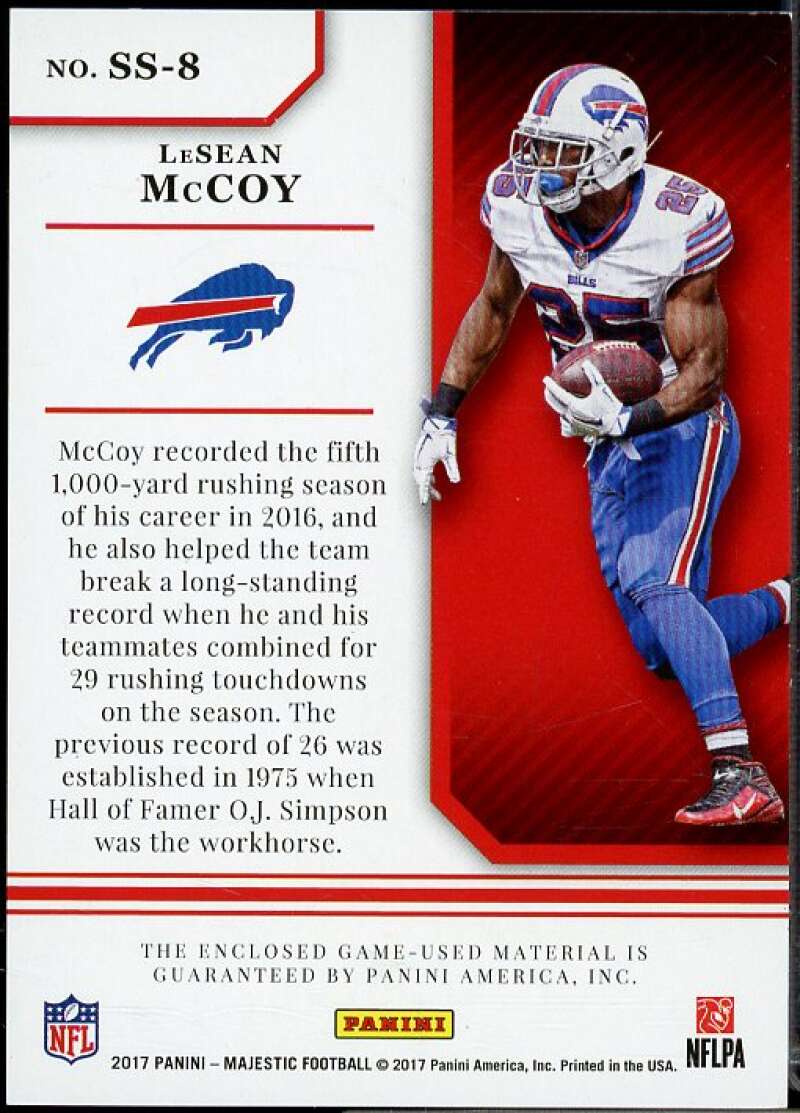 LeSean McCoy Card 2017 Panini Majestic Showstoppers Materials Gold #8  Image 2