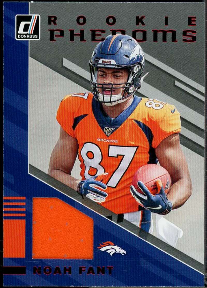 Noah Fant Rookie Card 2019 Donruss Optic Rookie Phenoms Jerseys #RP20  Image 1