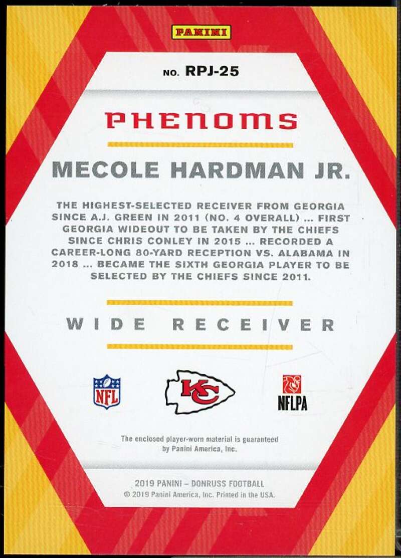 Mecole Hardman Jr. Rookie Card 2019 Donruss Optic Rookie Phenoms Jerseys #RP25  Image 2