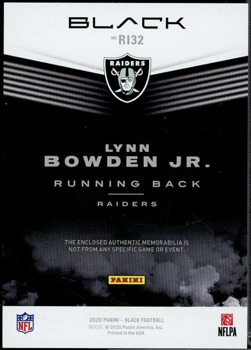 Lynn Bowden Jr. Rookie 2020 Panini Black Rookie Influx Memorabilia Copper #32  Image 2