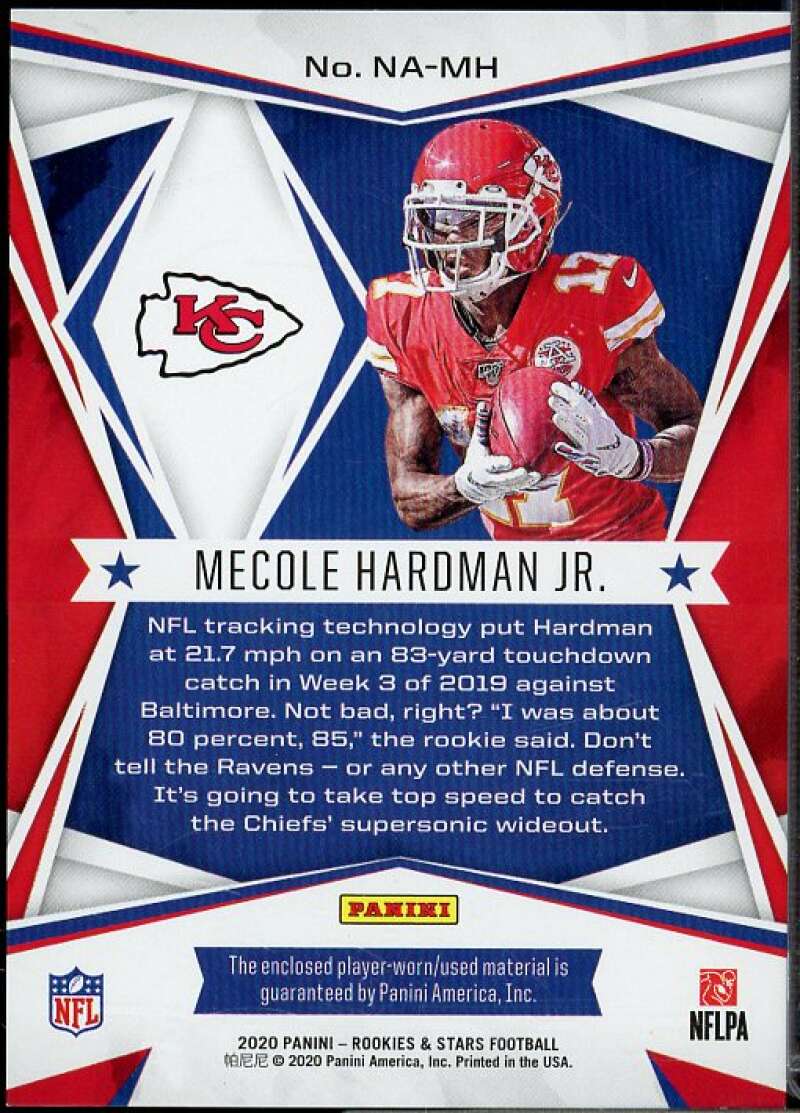 Mecole Hardman Jr. Card 2020 Rookies Stars NFL Authentic Jerseys #28  Image 2