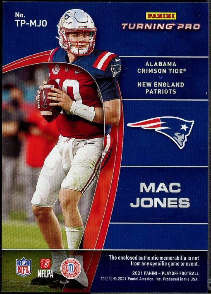 Mac Jones Rookie Card 2021 Playoff Turning Pro Memorabilia #1  Image 2