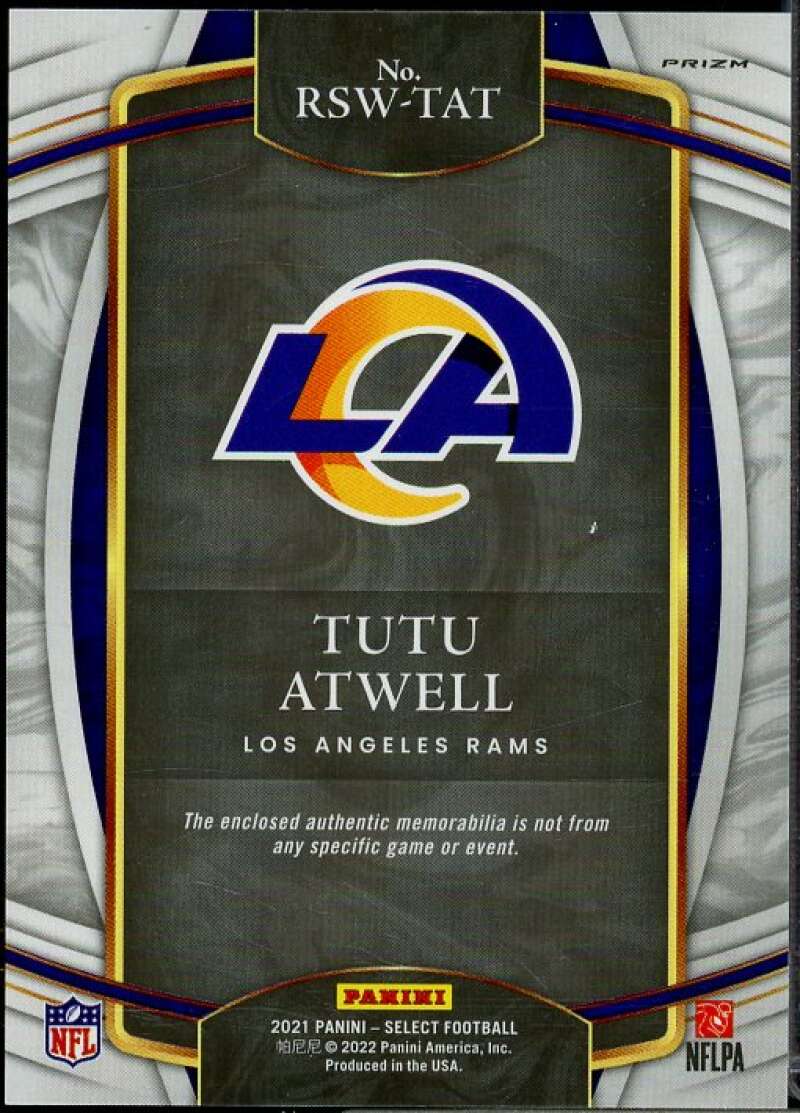 Tutu Atwell Rookie Card 2021 Select Rookie Swatches Prizm Red #22  Image 2