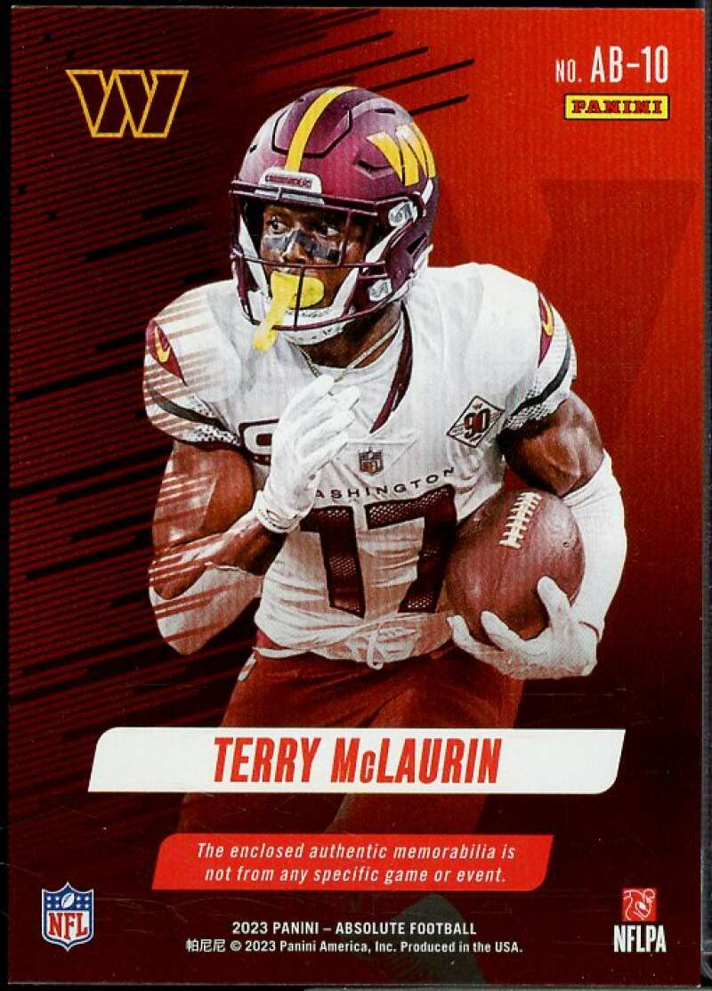 Terry McLaurin Card 2023 Absolute Absolute Burners Jerseys #10  Image 2