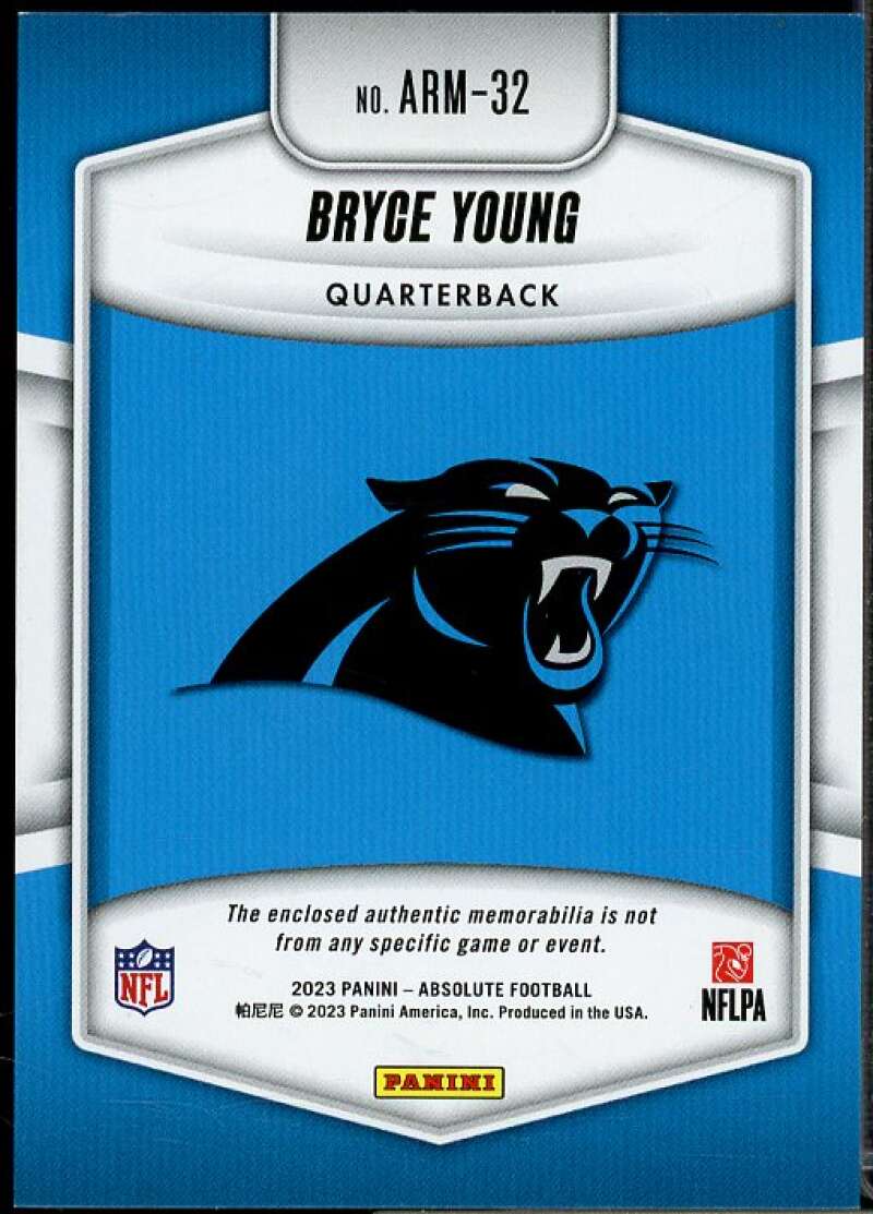 Bryce Young Rookie Card 2023 Absolute Absolute Rookie Materials #32  Image 2