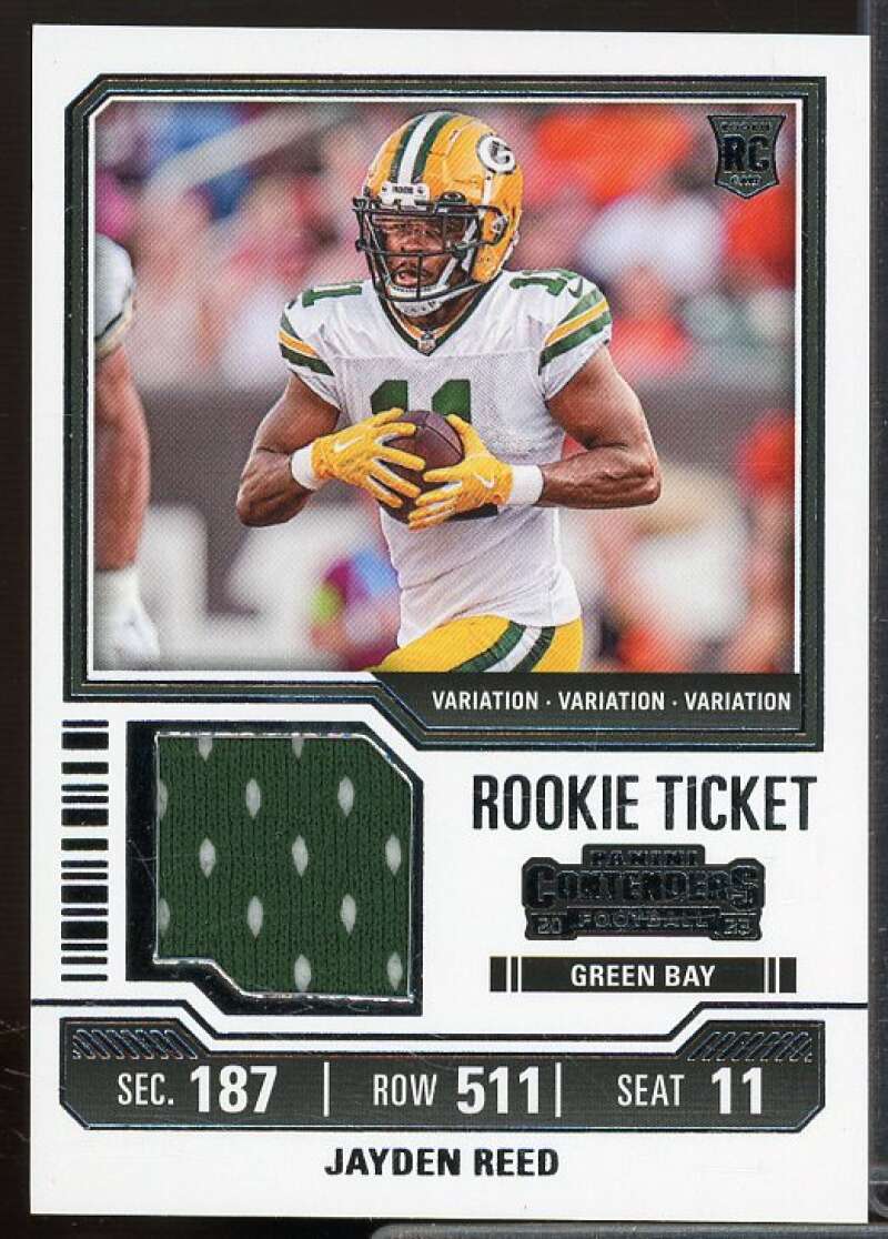 Jayden Reed Rookie 2023 Panini Contenders Rookie Ticket Swatches Variations #18  Image 1