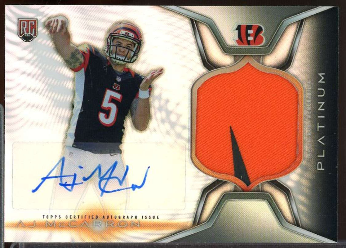 A.J. McCarron 2014 Topps Platinum Rookie Patch Autographs Refractors #ARPAMC  Image 1