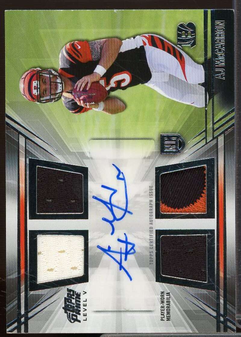 A.J. McCarron Rookie Card 2014 Topps Prime Autographed Relics Level 5 #PVAM  Image 1