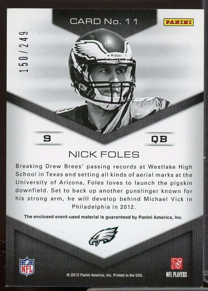 Nick Foles Rookie Card 2012 Momentum Head of the Class Materials #11  Image 2