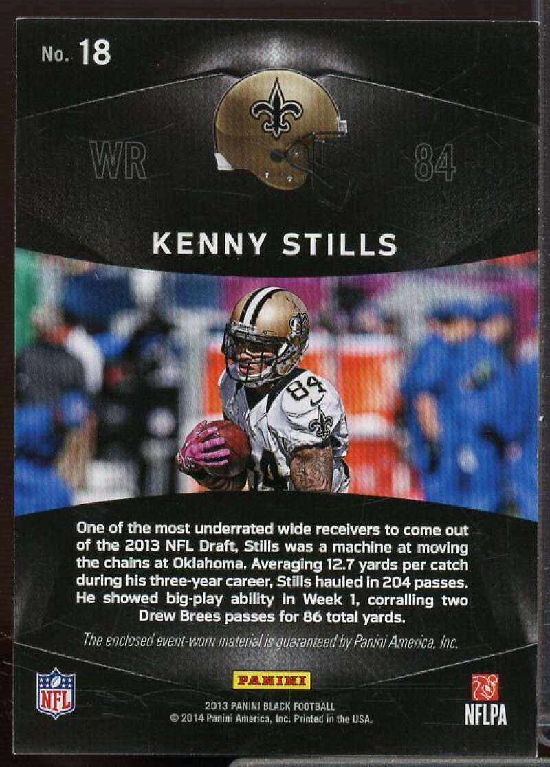 Kenny Stills Rookie Card 2013 Panini Black Onyx Rookie Materials Jumbo #18  Image 2