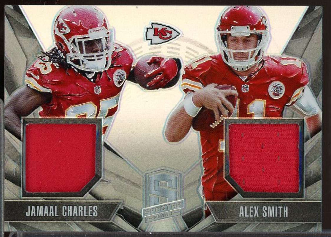 Alex Smith/Jamaal Charles Card 2013 Panini Spectra Combo Materials #10  Image 1