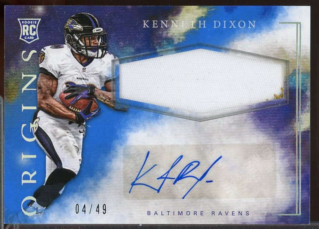 Kenneth Dixon 2016 Panini Origins Rookie Jumbo Patch Autographs Blue #RJPAKR  Image 1