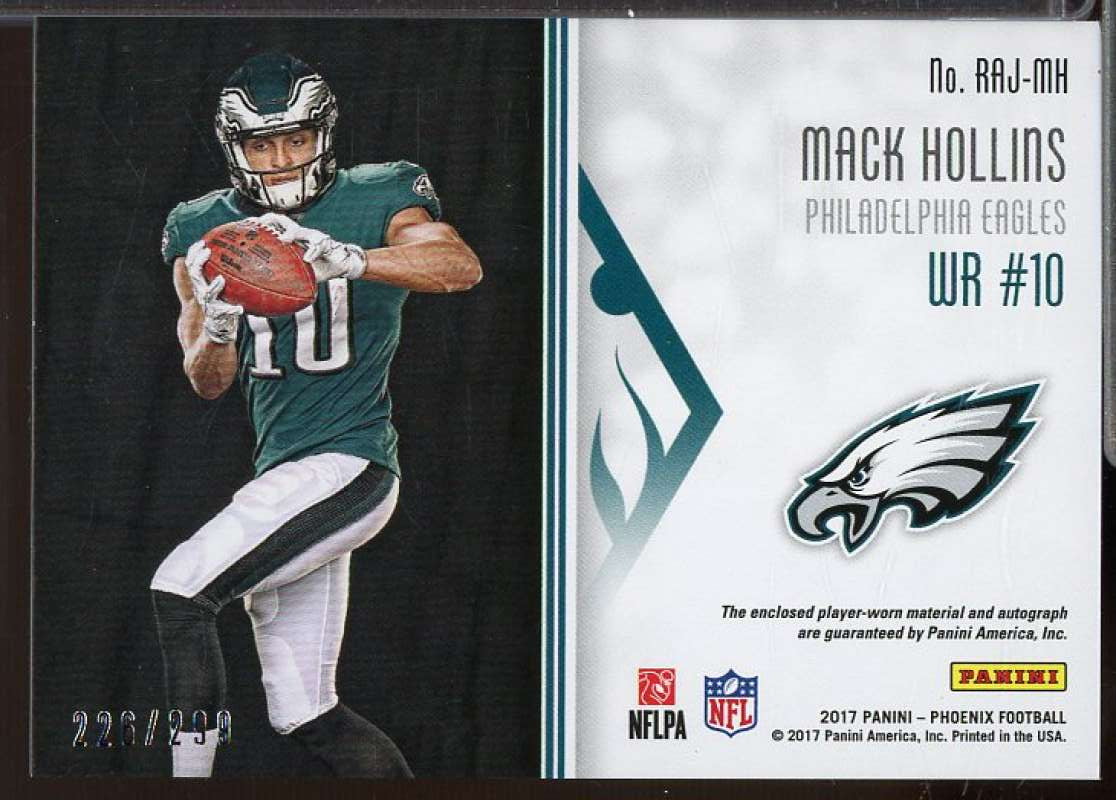 Mack Hollins Card 2017 Panini Phoenix Rookie Jersey Autographs #28  Image 2