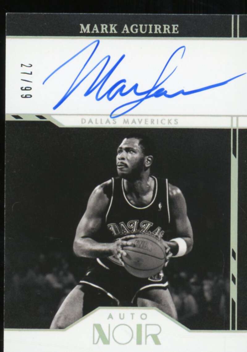 Mark Aguirre Card 2021-22 Panini Noir Black and White Autographs #15  Image 1