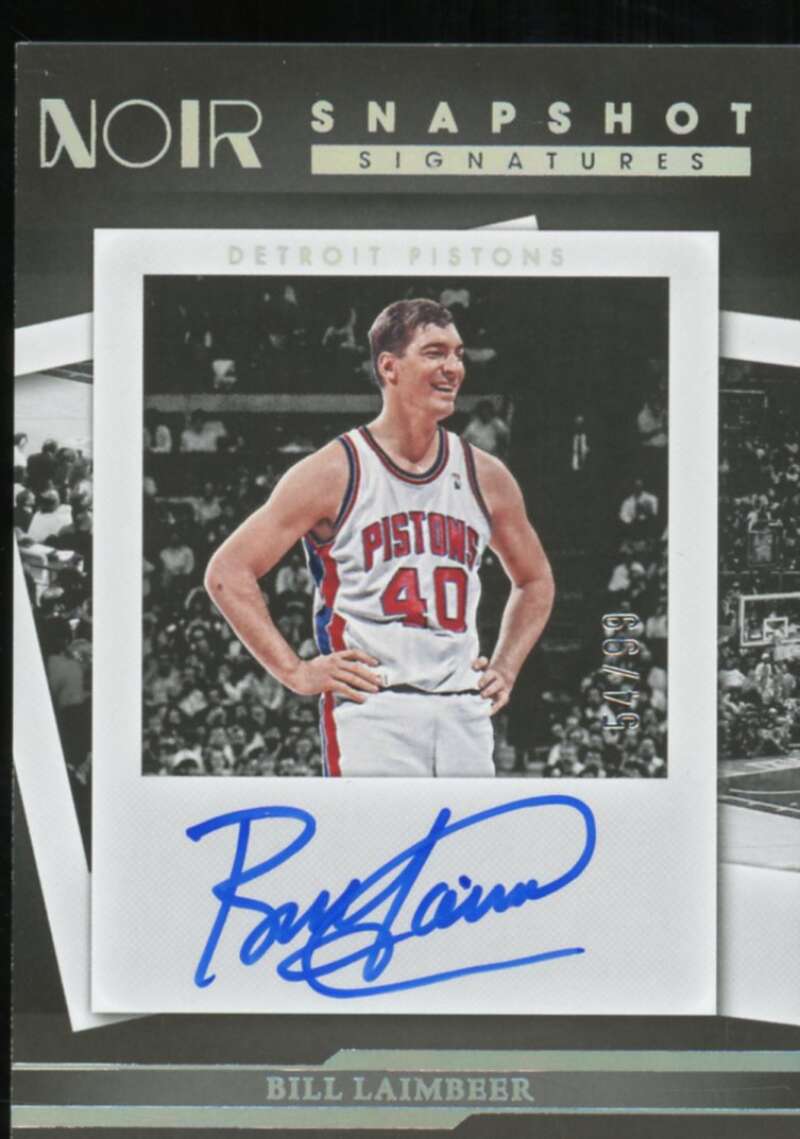 Bill Laimbeer Card 2022-23 Panini Noir Snapshot Signatures #10  Image 1