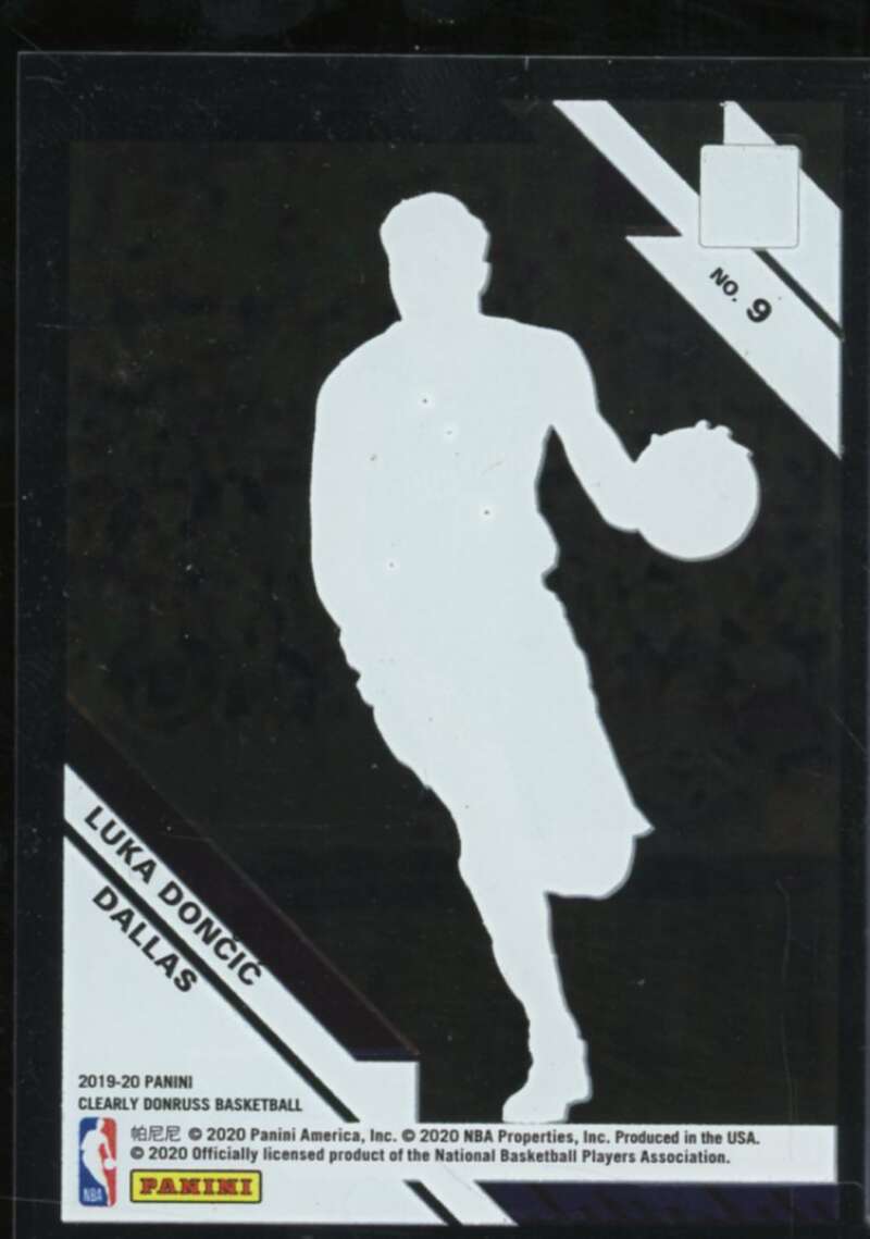 Luka Doncic Card 2019-20 Clearly Donruss #9  Image 2