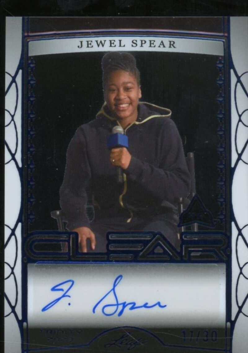 Jewel Spear Rookie Card 2023 Leaf Trinity Clear Autographs Blue #CAJS3  Image 1