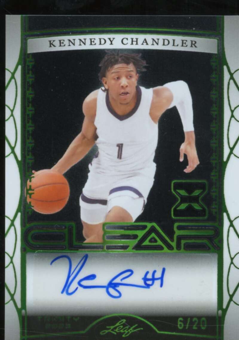 Kennedy Chandler Rookie 2023 Leaf Trinity Clear Autographs Holo Green #CAKC1  Image 1