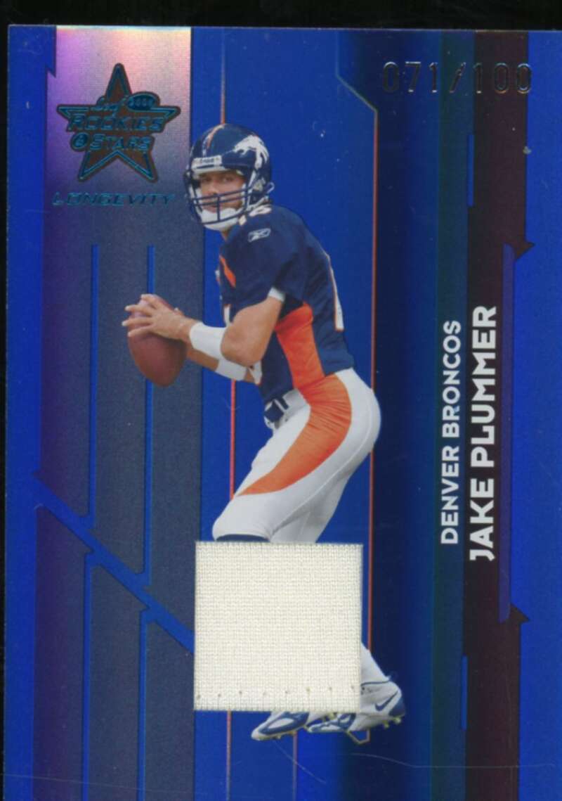 Jake Plummer 2006 Leaf Rookies Stars Longevity Target Materials Sapphire #32  Image 1