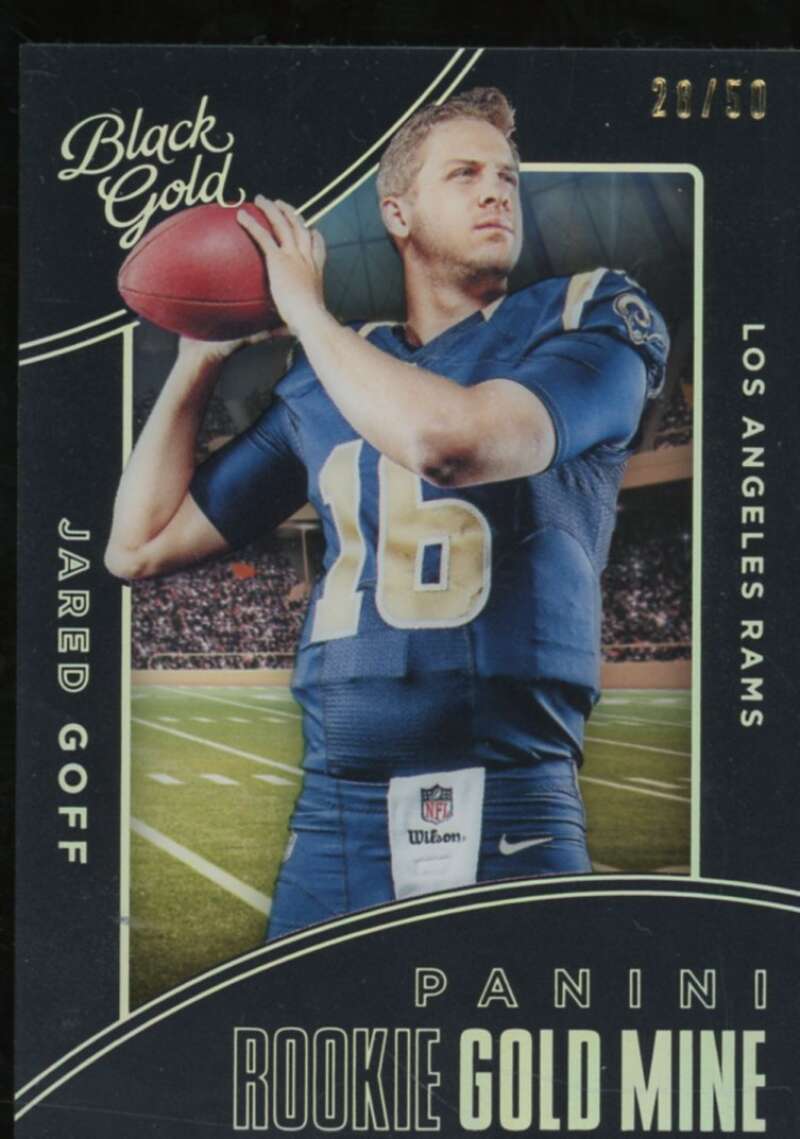 Jared Goff Rookie 2016 Panini Black Gold Rookie Gold Mine Holo White Gold #1  Image 1