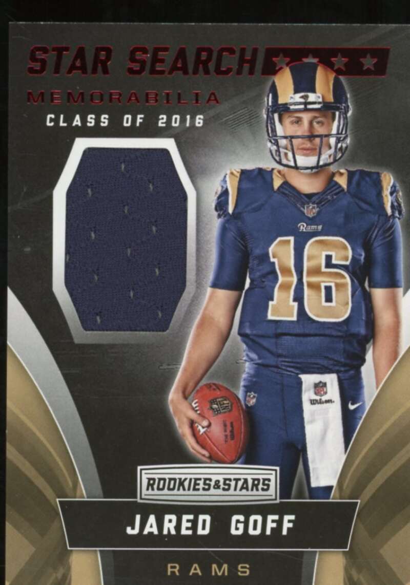 Jared Goff Rookie Card 2016 Rookies Stars Star Search Jerseys #13  Image 1