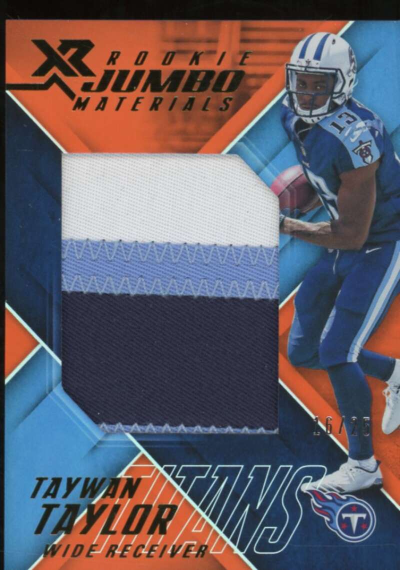 Taywan Taylor Rookie Card 2017 Panini XR Rookie Jumbo Materials Orange #38  Image 1