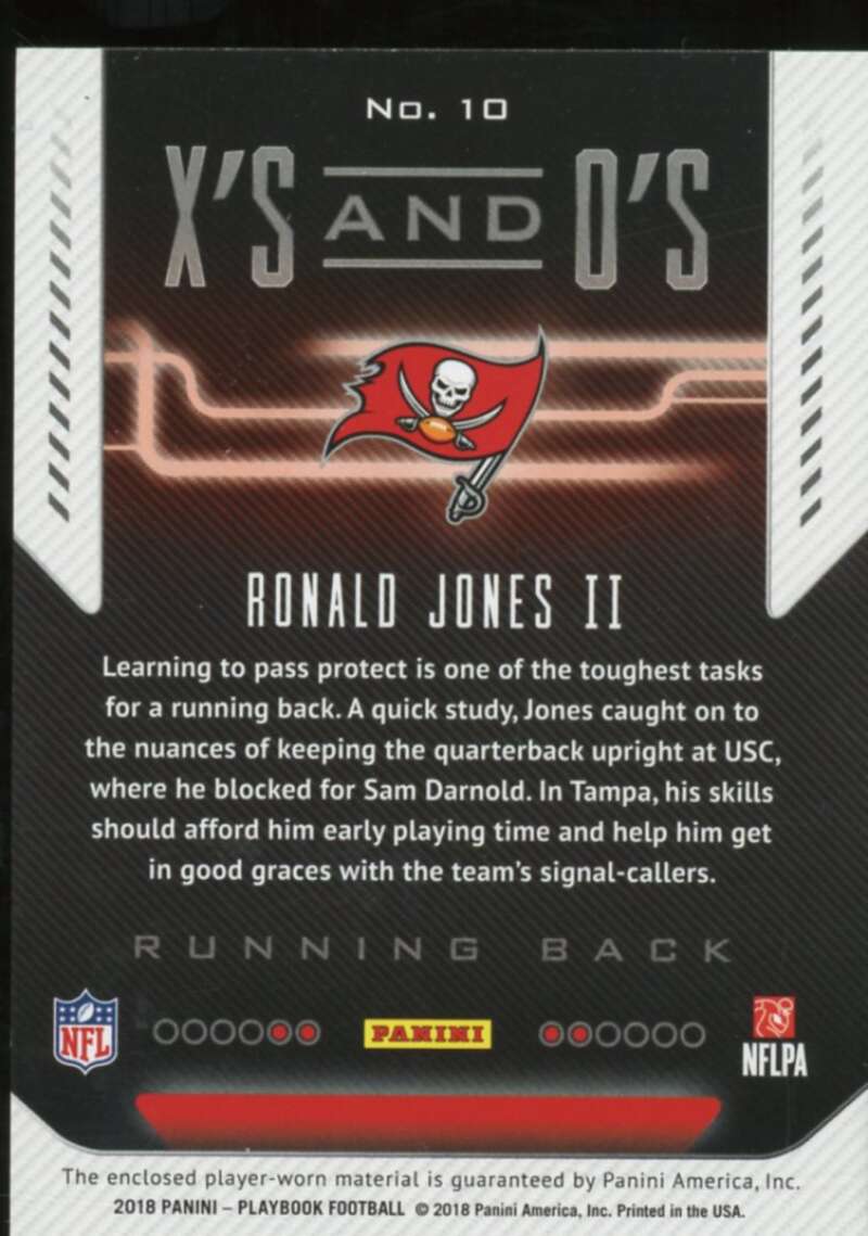 Ronald Jones Rookie Card 2018 Panini Playbook X's and O's Jerseys #10  Image 2