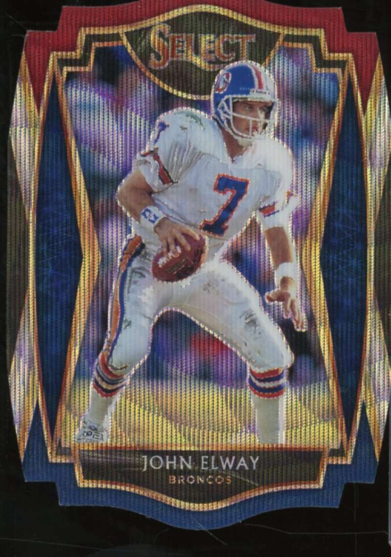 John Elway Card 2020 Select Prizm Tri Color Die Cut #119  Image 1