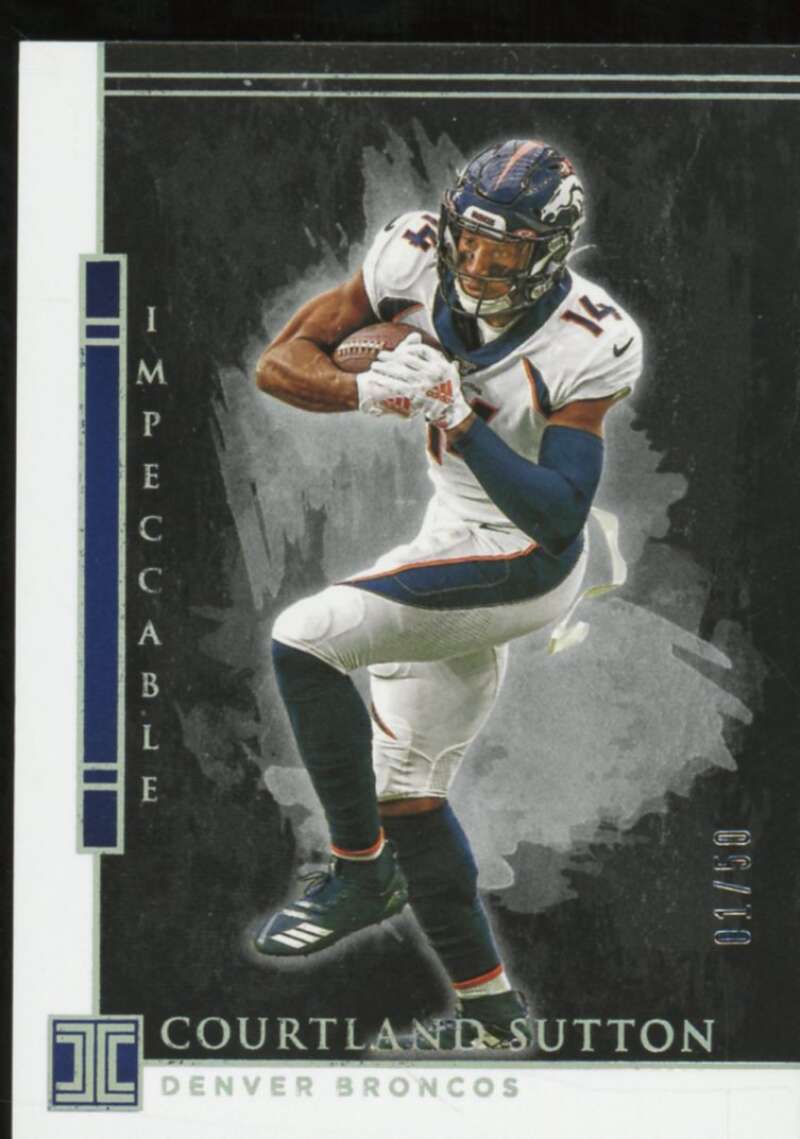 Courtland Sutton Card 2020 Panini Impeccable Silver #30  Image 1