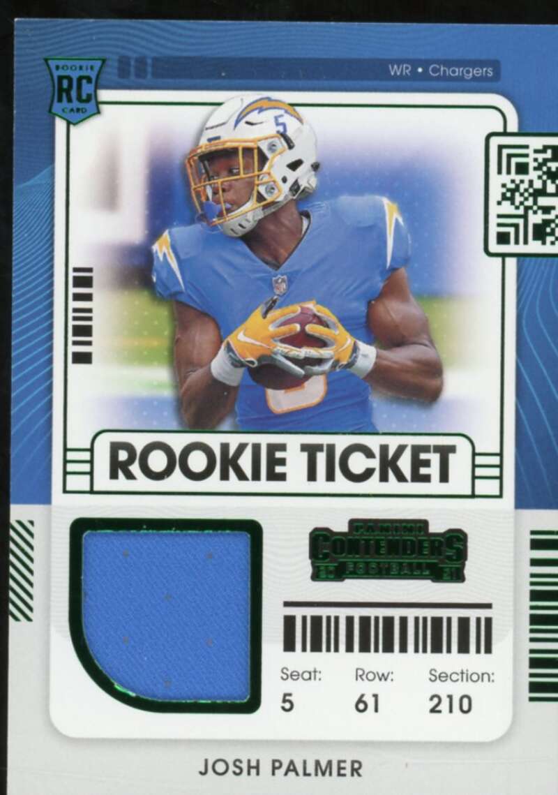 Josh Palmer Rookie Card 2021 Panini Contenders Rookie Ticket Swatches #24  Image 1