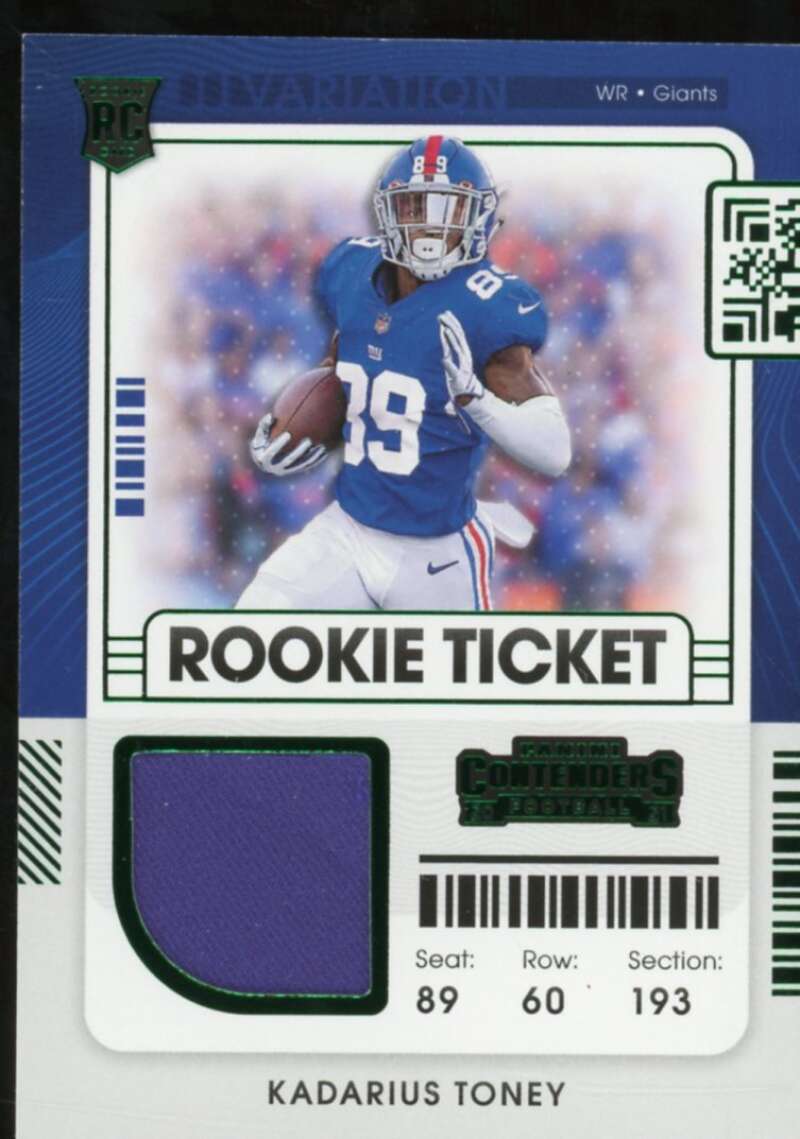 Kadarius Toney Card 2021 Panini Contenders Rookie Ticket Swatches Variation #10  Image 1