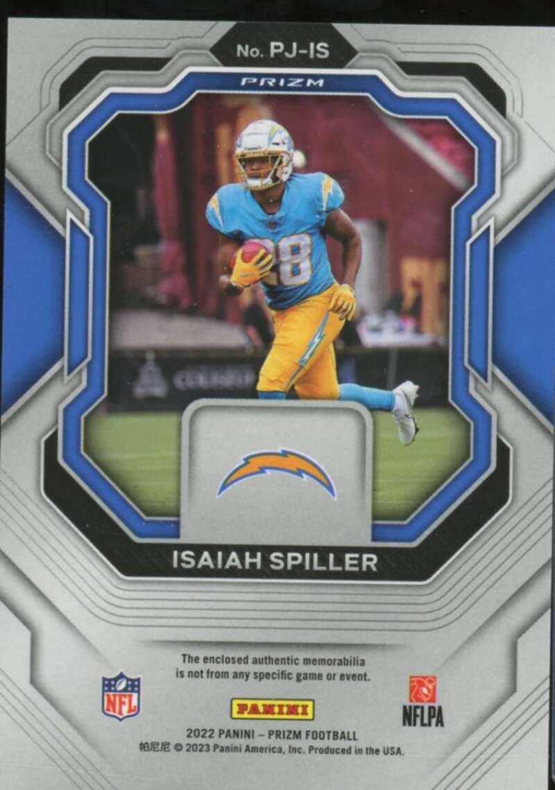 Isaiah Spiller Rookie Card 2022 Panini Prizm Premier Jerseys #28  Image 2