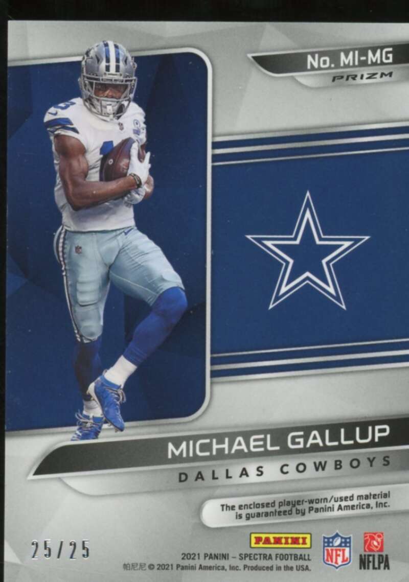 Michael Gallup Card 2021 Panini Spectra Max Impact Materials Meta #31  Image 2