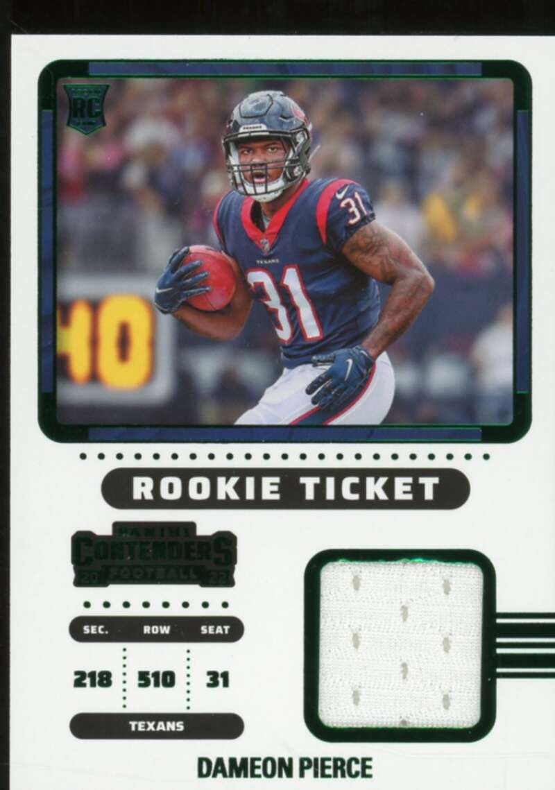 Dameon Pierce rookie Card 2022 Panini Contenders Rookie Ticket Swatches #11  Image 1