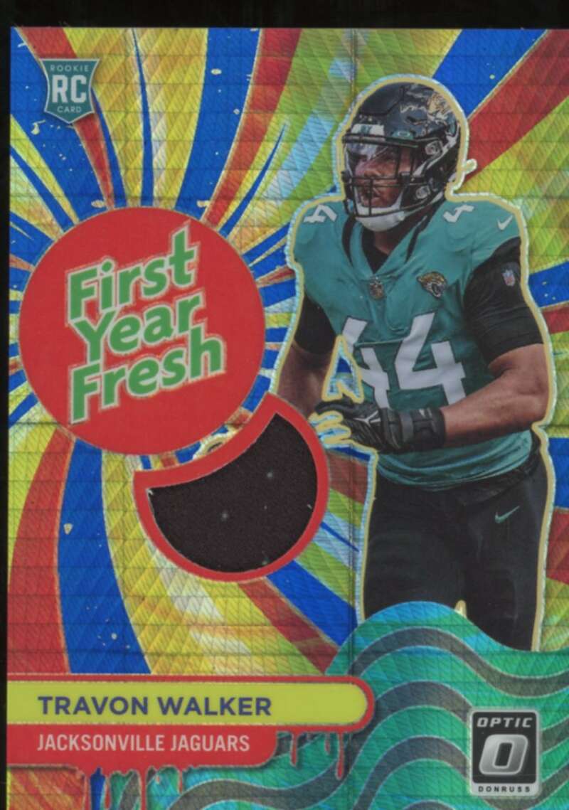 Travon Walker rookie 2022 Donruss Optic First Year Fresh Jerseys Blue Hyper #25  Image 1