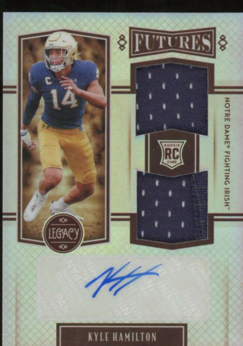 Kyle Hamilton Rookie Card 2022 Panini Legacy Futures Dual Patch Autographs #29  Image 1