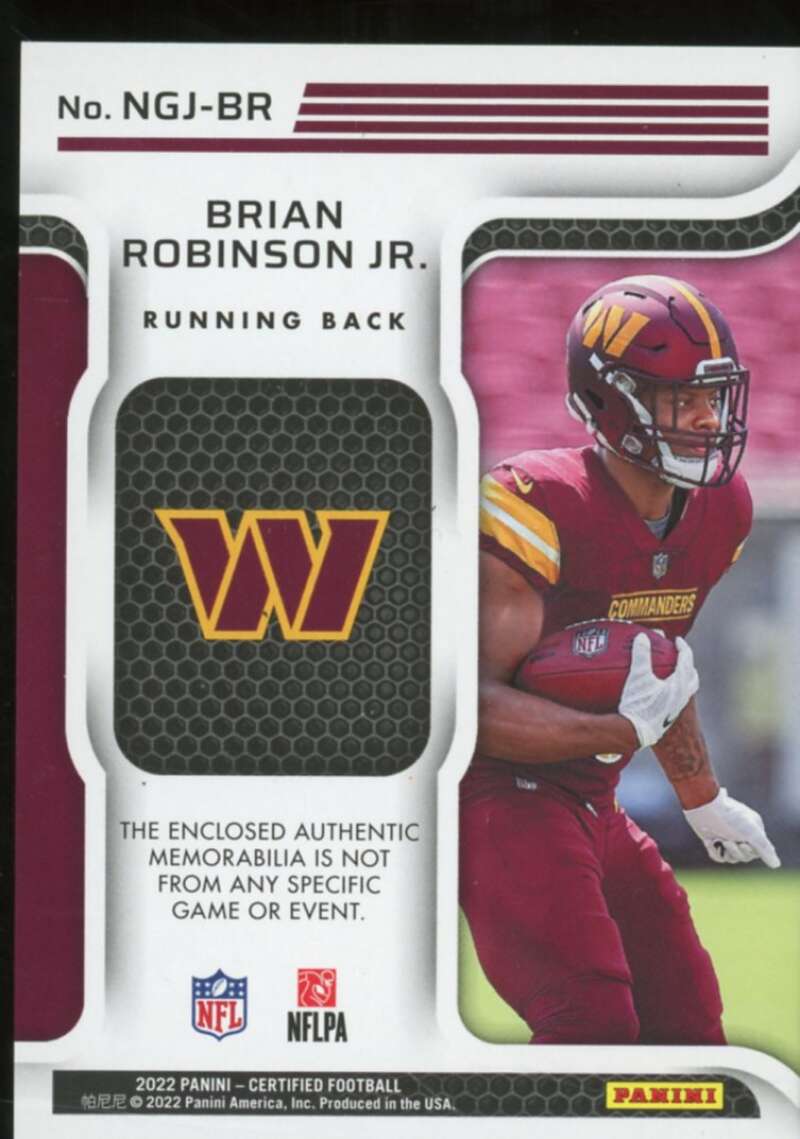 Brian Robinson Rookie 2022 Certified New Generation Jerseys Mirror Bronze #21  Image 2