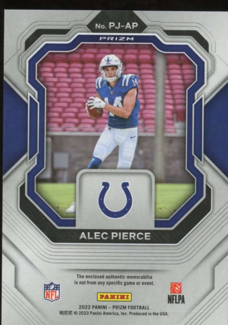 Alec Pierce Rookie Card 2022 Panini Prizm Premier Jerseys #21  Image 2