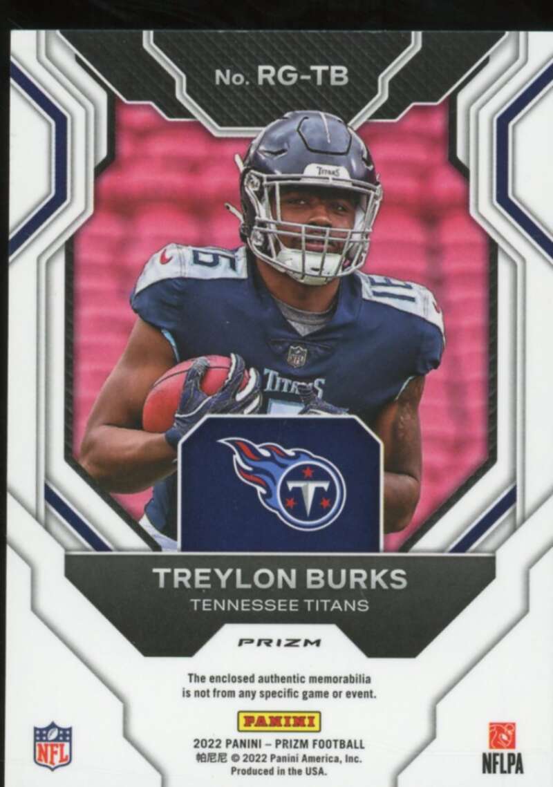 Treylon Burks Rookie Card 2022 Panini Prizm Rookie Gear #11  Image 2