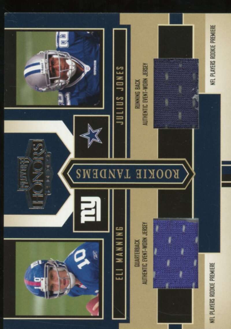 Eli Manning/Julius Jones Rookie 2004 Playoff Honors Rookie Tandem Jerseys #RT1  Image 1