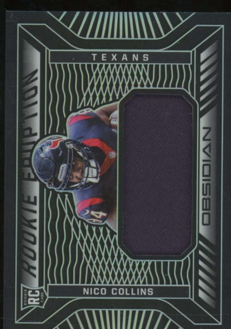 Nico Collins Rookie Card 2021 Panini Obsidian Rookie Eruption Materials #30  Image 1