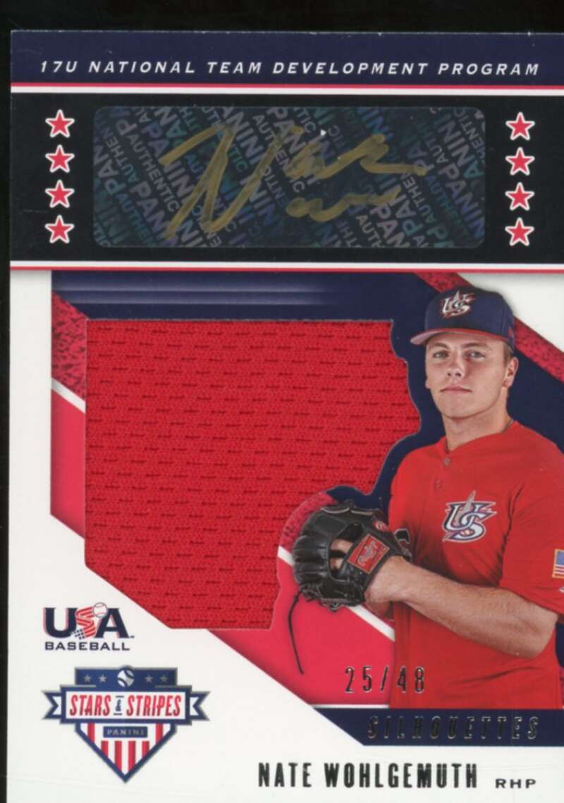 Wohlgemuth 2019 USA Baseball Stars Stripes Silhouettes Black Gold AU JSY #106  Image 1