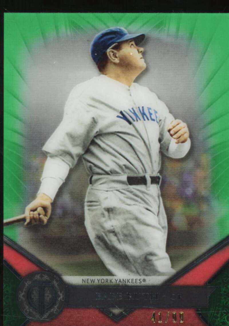 Babe Ruth (crease on back) Card 2017 Topps Tribute Green #1  Image 1