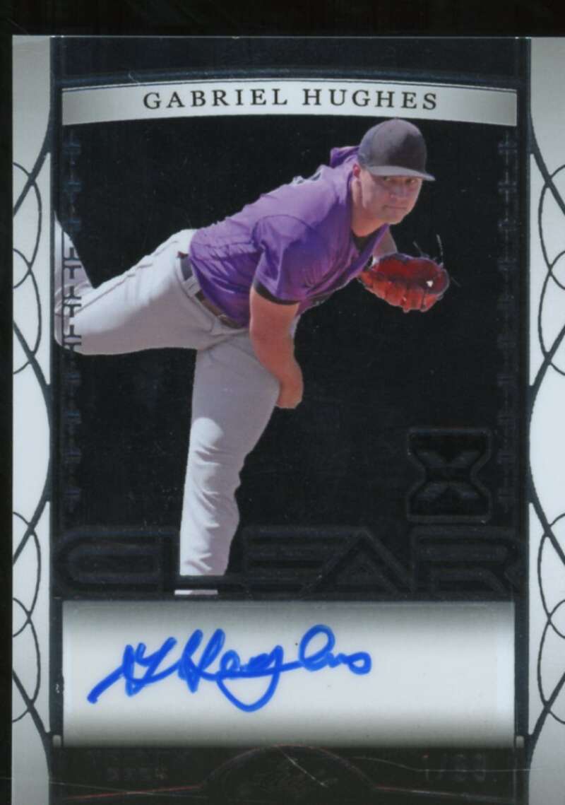 Gabriel Hughes Rookie Card 2022 Leaf Trinity Autographs Silver Foil #CA-KP1  Image 1